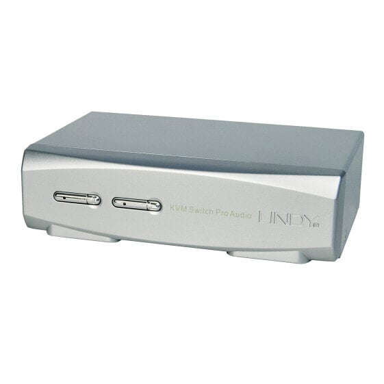 Lindy 2 Port DisplayPort 1.2 KVM Switch Pro - 4K Ultra HD - Silver