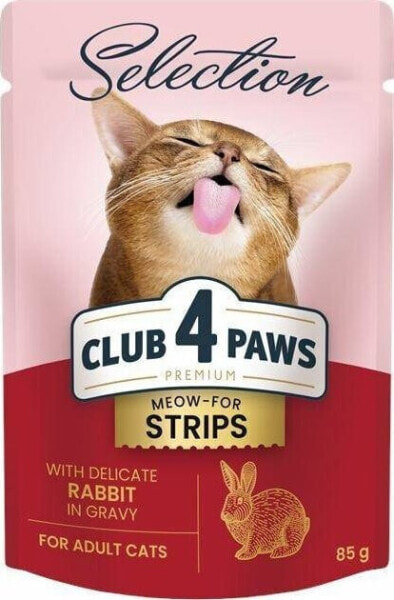 Club 4 Paws Club4Ł Kot Saszetka 85g Paski Królik w Sosie