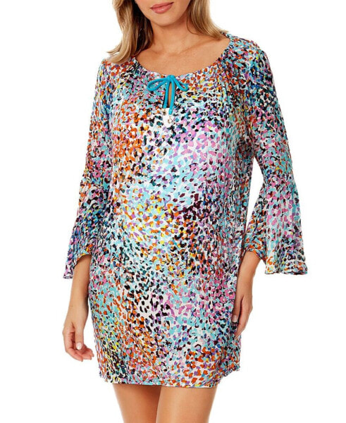 Women's Scoop-Neck Bell-Sleeve Cover-Up Tunic