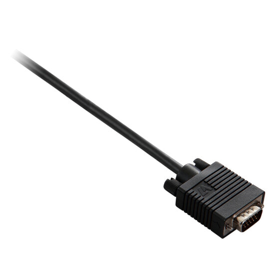 V7 Black Video Cable VGA Male to VGA Male 5m 16.4ft - 5 m - VGA (D-Sub) - VGA (D-Sub) - Black - China - Male/Male