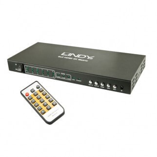 Lindy 6x2 HDMI 2.0 10.2G Matrix Switch with PiP - HDMI - Metal - Black - 4096 x 2160 pixels - 7.1 channels - 36 bit