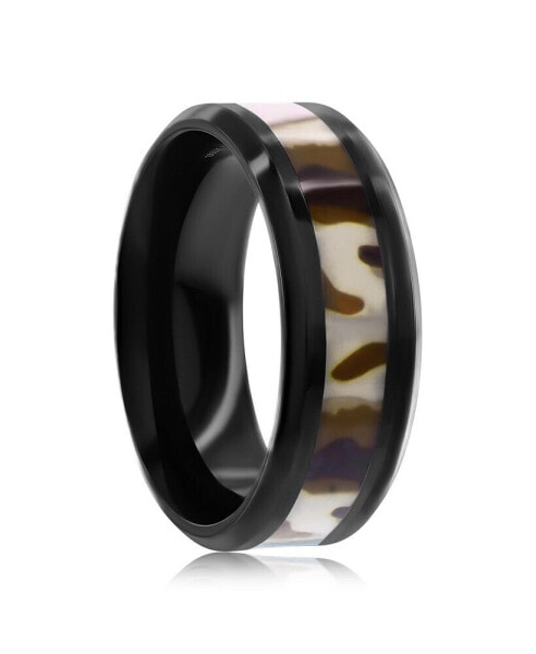 Stainless Steel Camouflage Inlay Ring