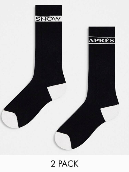 Threadbare Ski 2 pack socks in monochrome