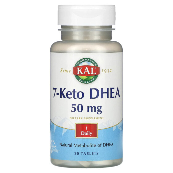 Витамины для похудения KAL 7-Keto DHEA, 50 мг, 30 таблеток