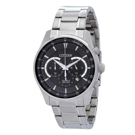 Часы мужские спортивные Citizen Men's Chronograph Quartz Black Dial Watch AN8191-59E NEW