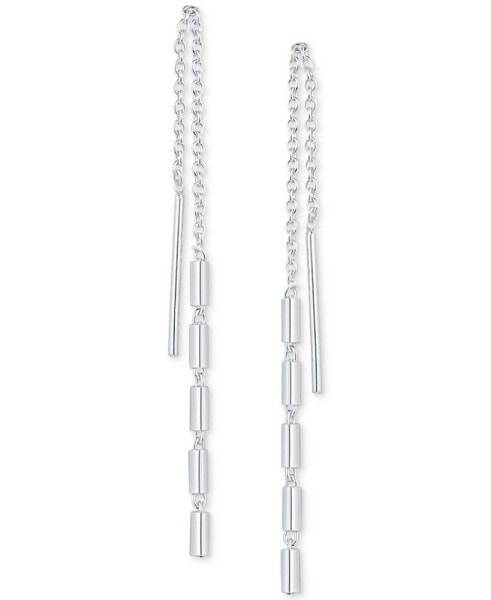 Polished Cylinder Threader Earrings in Sterling Silver, Created by Macy's