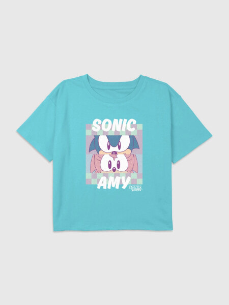 Kids Sonic The Hedgehog Graphic Boxy Crop Tee