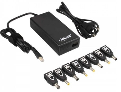 InLine Power Supply Notebook Adapter 90W USB 100-240V black incl. 8 tips