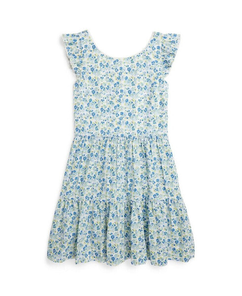 Big Girls Floral Cotton Seersucker Dress