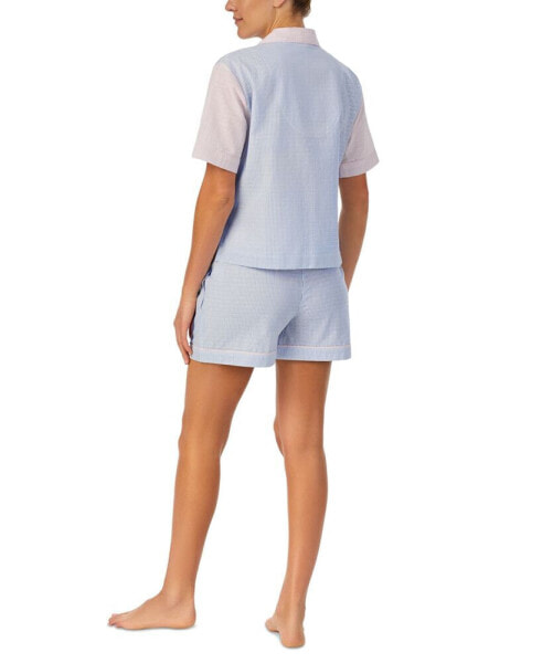 Women's 2-Pc. Cotton Boxer Pajamas Set