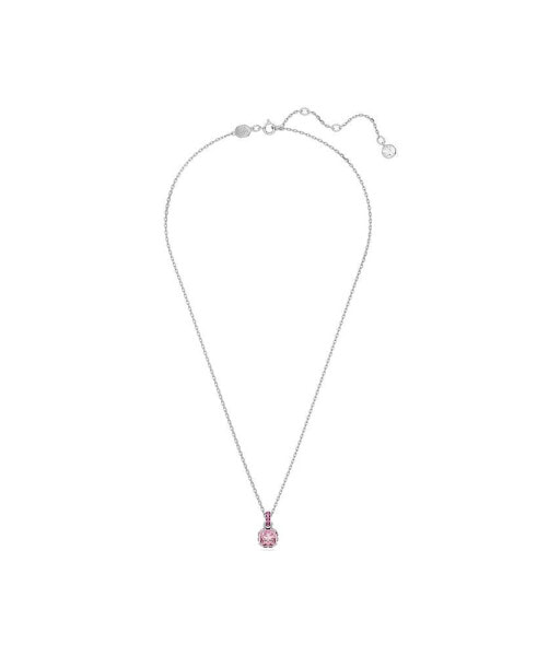 Swarovski rhodium Plated Square Cut Color Birthstone Pendant Necklace