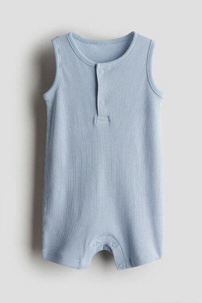 Ribbed Cotton Romper Suit