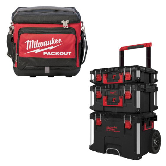 Milwaukee PACKOUT™ Promo-Set Trolley + Kofferset 3-tlg. + Jobsite Kühltasche