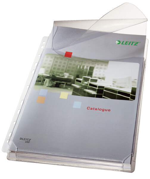 Esselte Leitz Pocket Expanding 170my with Flap A4 - 210 x 297 mm (A4) - Transparent - PVC - Portrait - Top - 80 g/m²