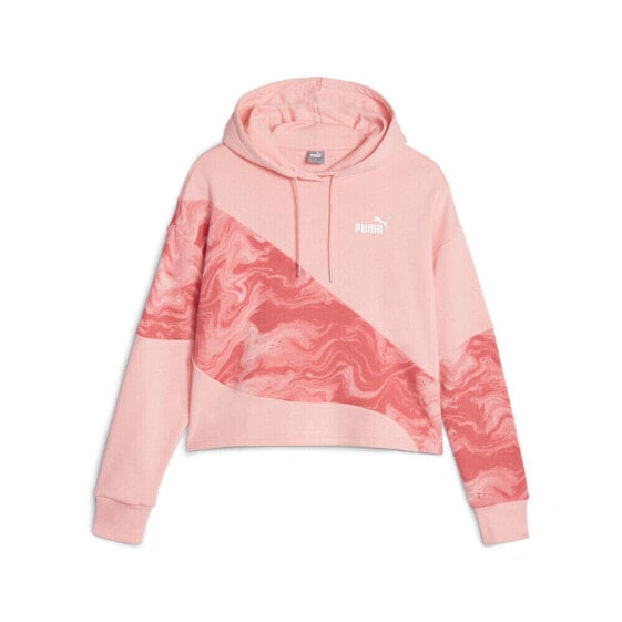 Puma Power Cat Marbleized Pullover Hoodie Womens Pink Casual Outerwear 67720563