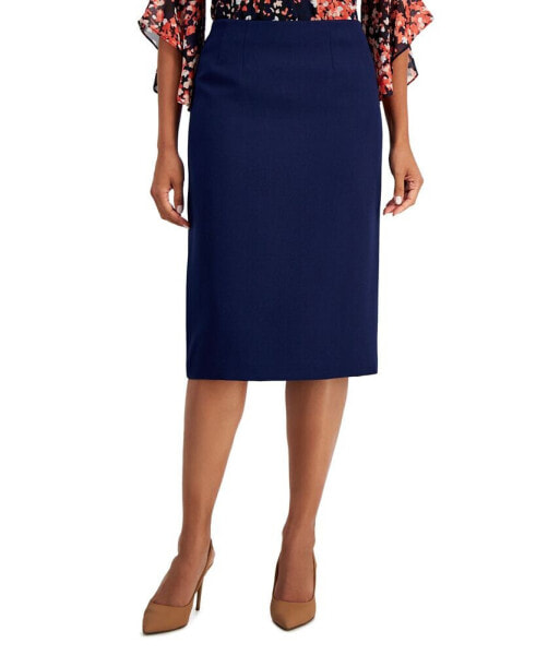 Crepe Pencil Midi Skirt