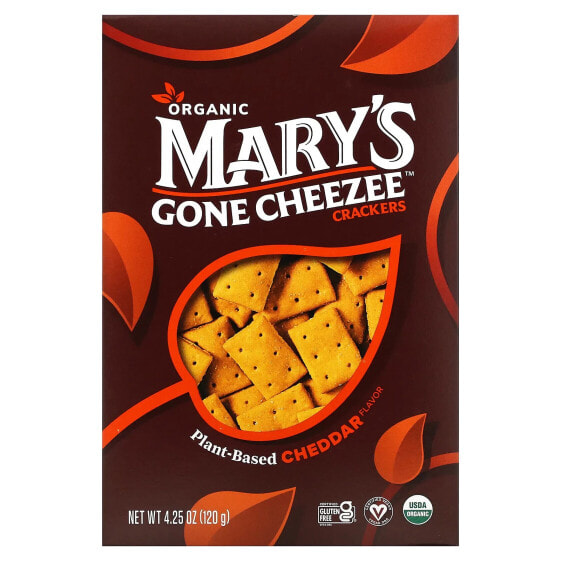 Mary's Gone Crackers, Mary's Gone Cheezee Plant-Based Crackers, Cheddar, 4.25 oz (120 g)