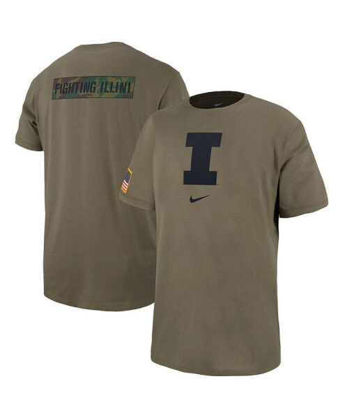 Men's Olive Illinois Fighting Illini Military-Inspired Pack T-shirt