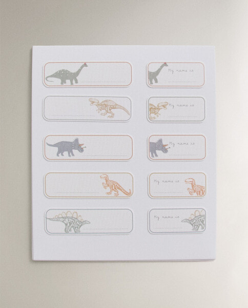 Thermo-adhesive clothing labels dinosaurs