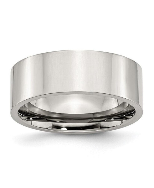 Stainless Steel Polished 8mm Flat Band Ring
