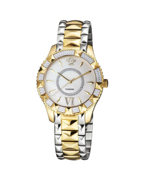 GV2 Women's Venice Two-Tone Stainless Steel and Ion Plating Swiss Quartz Bracelet Watch 38.5 mm