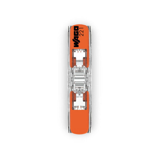 WAGO 221-2411 - Orange - Transparent - Female - Straight - Polycarbonate (PC) - 24/16 - Copper