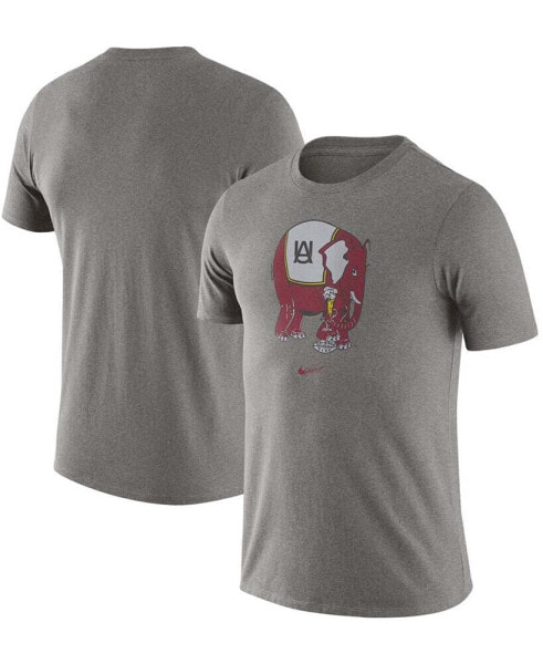 Men's Heather Gray Alabama Crimson Tide Old-School Logo Tri-Blend T-shirt