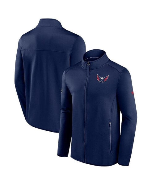 Men's Navy Washington Capitals Authentic Pro Rink Fleece Full-Zip Jacket