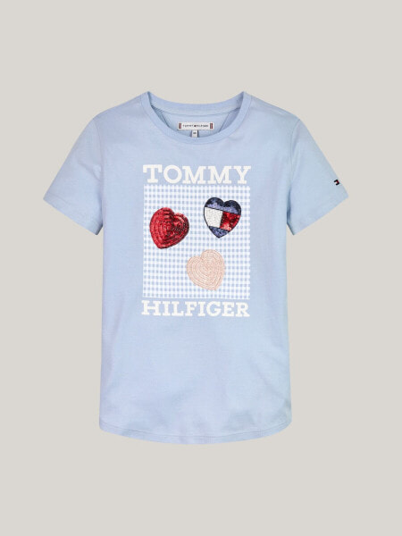 Футболка для малышей Tommy Hilfiger с пайетками в форме сердца
