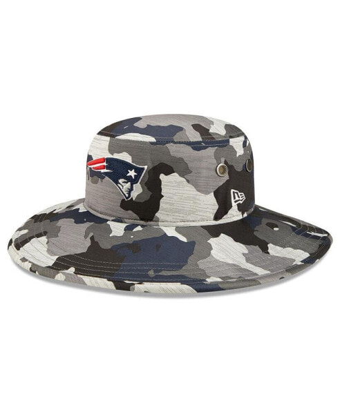 Головной убор New Era для мужчин с принтом Camo New England Patriots 2022 NFL Training Camp Official Panama Bucket Hat