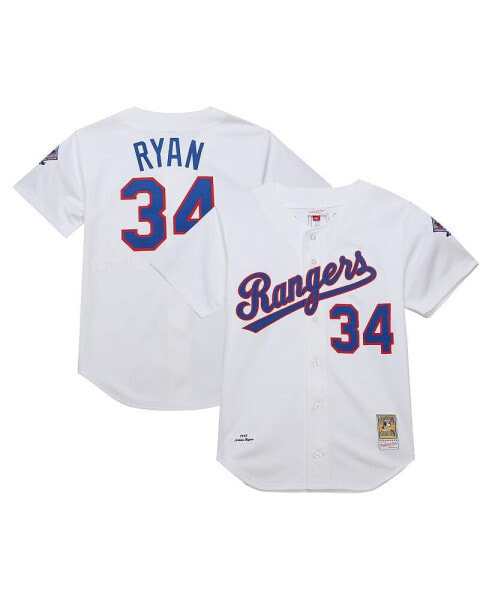 Men's Nolan Ryan Nolan Ryan White Texas Rangers 1993 Cooperstown Collection Authentic Jersey