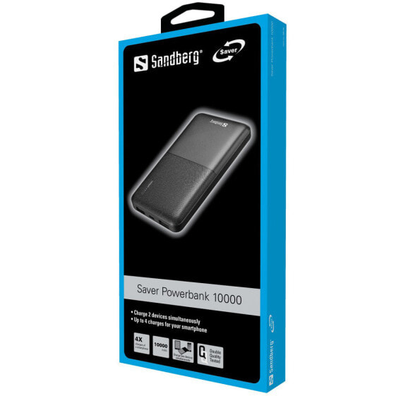 SANDBERG Saver Powerbank 10000 - 10000 mAh - Lithium Polymer (LiPo) - Black