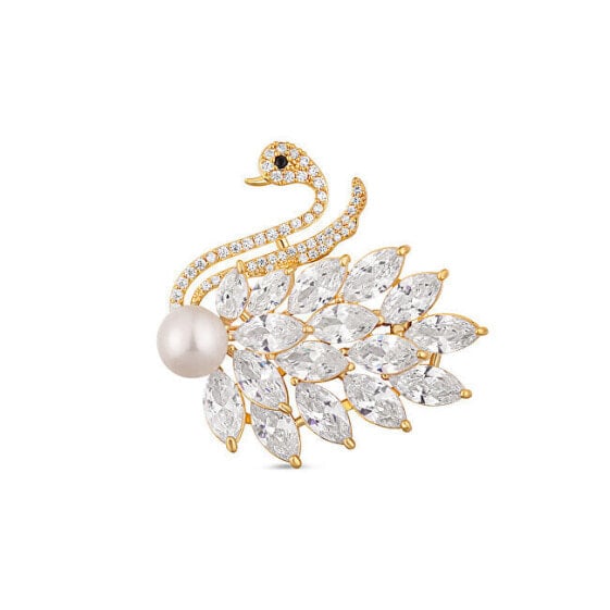 Брошь JwL Luxury Pearls Swan Majesty