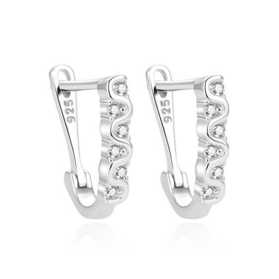 Unique silver earrings with zircons AGUC2151L