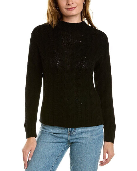 Scott & Scott London Mock Neck Wool & Cashmere-Blend Sweater Women's Black Xs