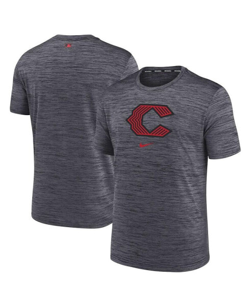 Men's Charcoal Cincinnati Reds City Connect Velocity Practice Performance T-shirt