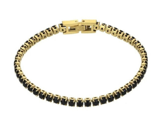 Tessa Black Bracelet MCB23056G gold-plated tennis bracelet
