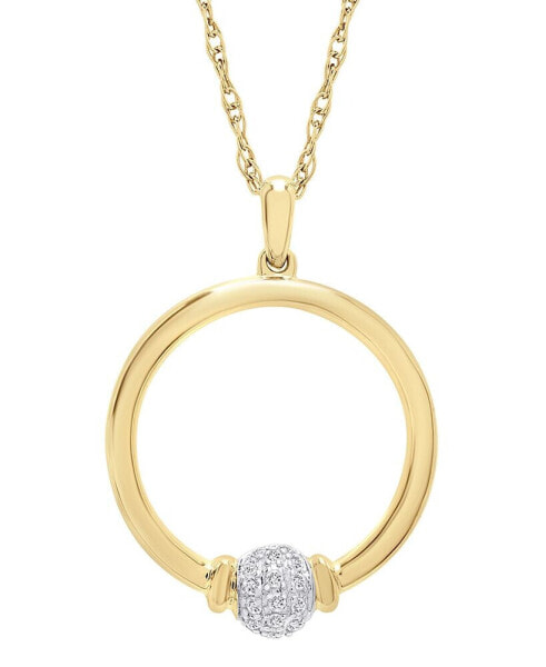 Diamond Circle Pendant Necklace (1/10 ct. t.w.) in 14k Gold, 18" + 2" extender, Created for Macy's