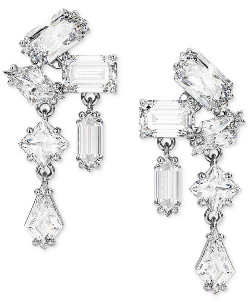 Silver-Tone Mesmera Crystal Cluster Drop Earrings