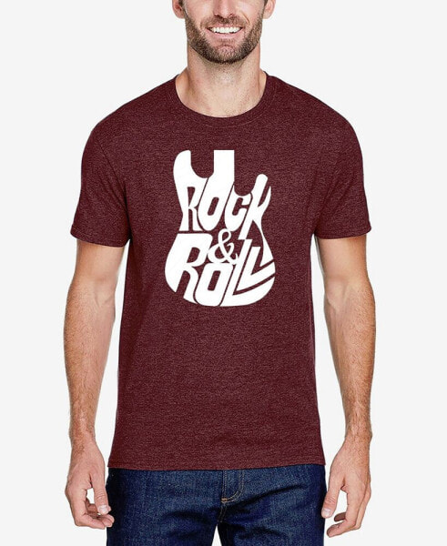 Rock And Roll Guitar - Men's Premium Blend Word Art T-Shirt