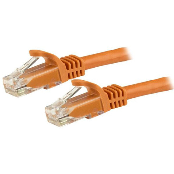 StarTech.com 5m CAT6 Ethernet Cable - Orange CAT 6 Gigabit Ethernet Wire -650MHz 100W PoE RJ45 UTP Network/Patch Cord Snagless w/Strain Relief Fluke Tested/Wiring is UL Certified/TIA - 5 m - Cat6 - U/UTP (UTP) - RJ-45 - RJ-45