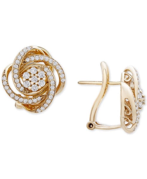 Diamond Love Knot Stud Earrings (1/2 ct. t.w.) in 14k Gold, Created for Macy's
