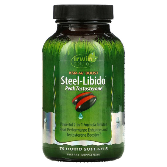 Витамины Irwin Naturals для мужского здоровья Steel-Libido, Peak Testosterone, 75 жидких капсул