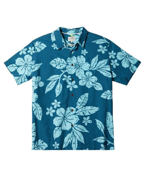 Quiksilver Men's Aqua Flower Short Sleeves Shirt