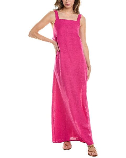 Lenny Niemeyer Crossed Strap Linen-Blend Maxi Dress Women's Pink L