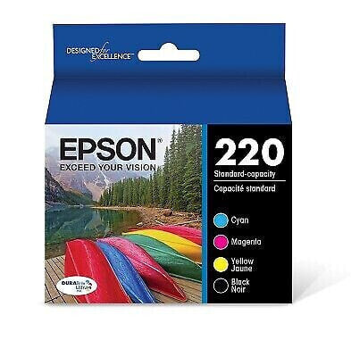 Epson 220 Black, C/M/Y 4pk Combo Ink Cartridges - Black, Cyan, Magenta, Yellow