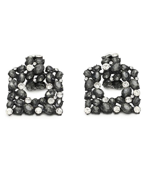 Women's Black Stone Drop Earrings