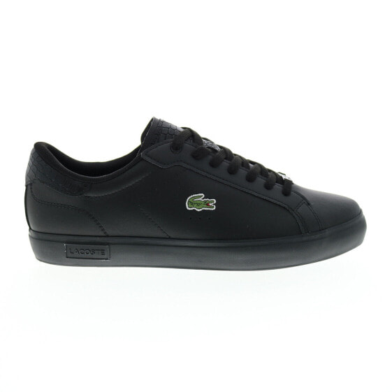 Lacoste Powercourt 1121 1 SMA Mens Black Leather Lifestyle Sneakers Shoes