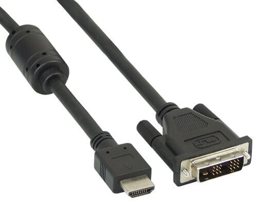 InLine HDMI-DVI Cable 19 Pin male / 18+1 male + ferrite choke black 1.8m