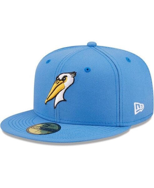 Men's Light Blue Myrtle Beach Pelicans Authentic Collection 59FIFTY Fitted Hat